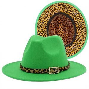NEW NF women's luna fedora belt warm hat in green